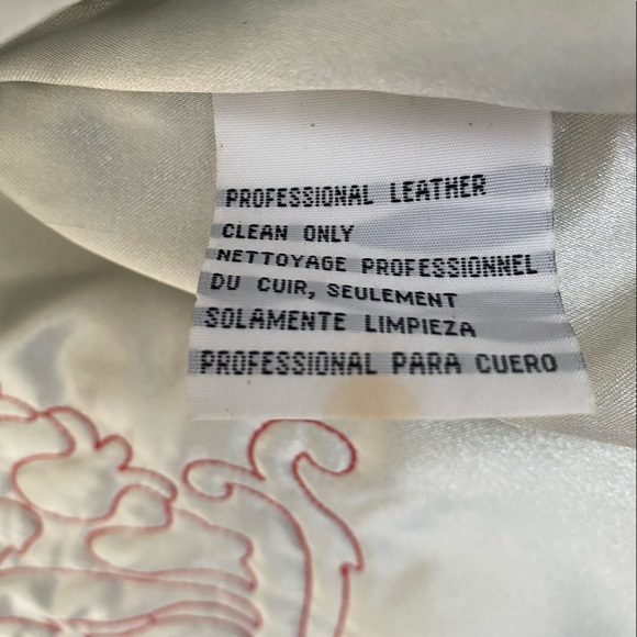 GENUINE Parasuco Leather Distressed Biker Jacket, Large, White - Picture 5 of 11